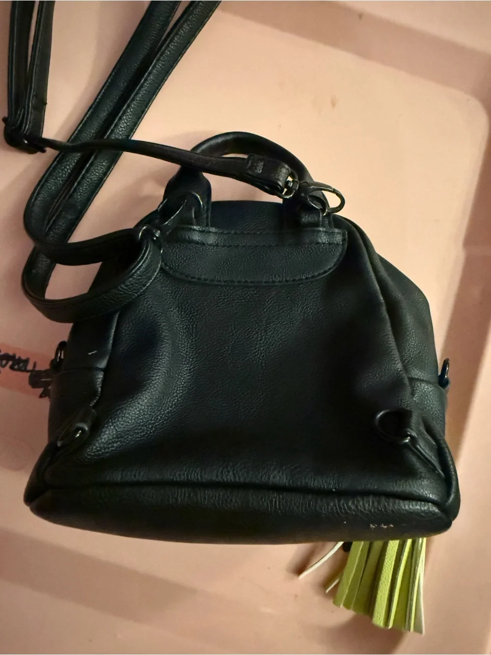 Steve Madden Black Mini purse with Neon Yellow Trim - Casual Crossbody Style